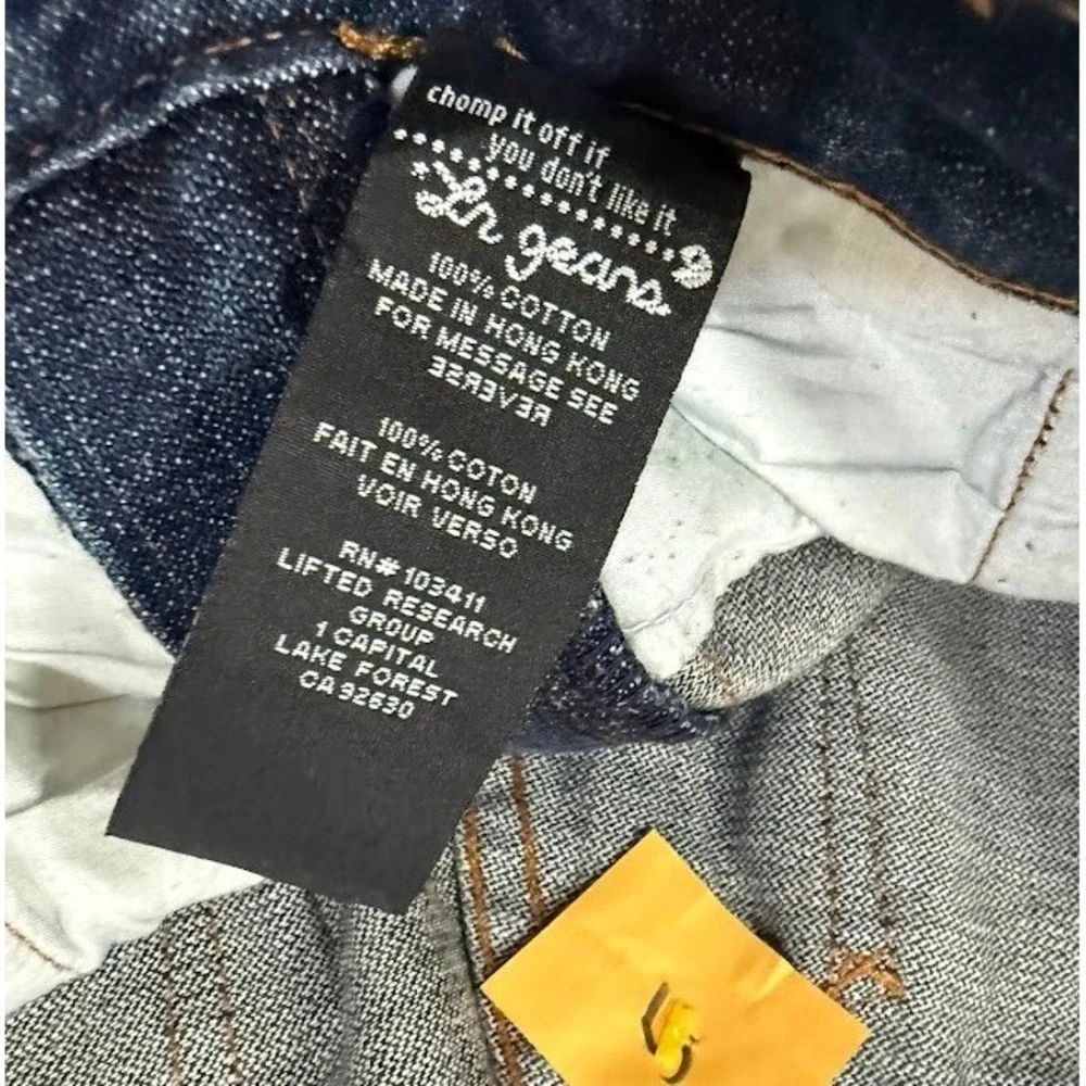 Lifted Research Group Mens‎ Blue Jeans Denim Medium Wash Embroidered 36x34 Y2K